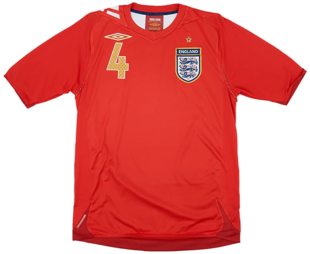 2006-08 England Away Shirt Gerrard #4 - 7/10 - (S)