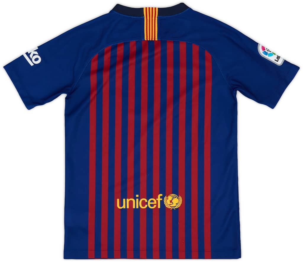2018-19 Barcelona Home Shirt - 8/10 - (L.Boys)