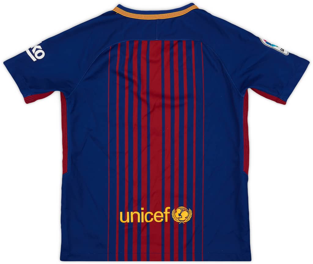 2017-18 Barcelona Home Shirt - 8/10 - (M.Boys)