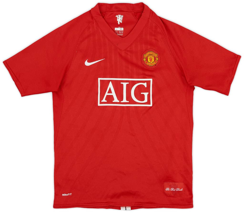 2007-09 Manchester United Home Shirt - 7/10 - (XL.Boys)