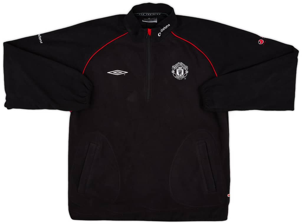 2000-02 Manchester United Umbro 1/4 Zip Fleece Top - 8/10 - (M)