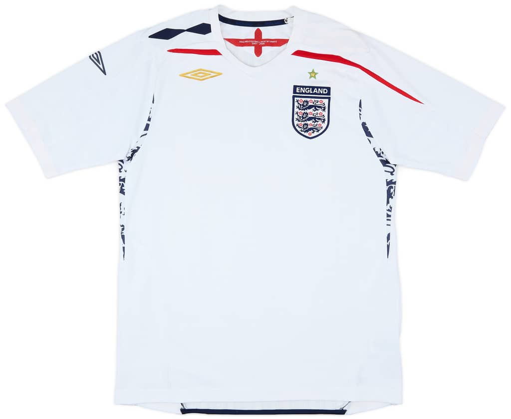 2007-09 England Home Shirt - 4/10 - (M)
