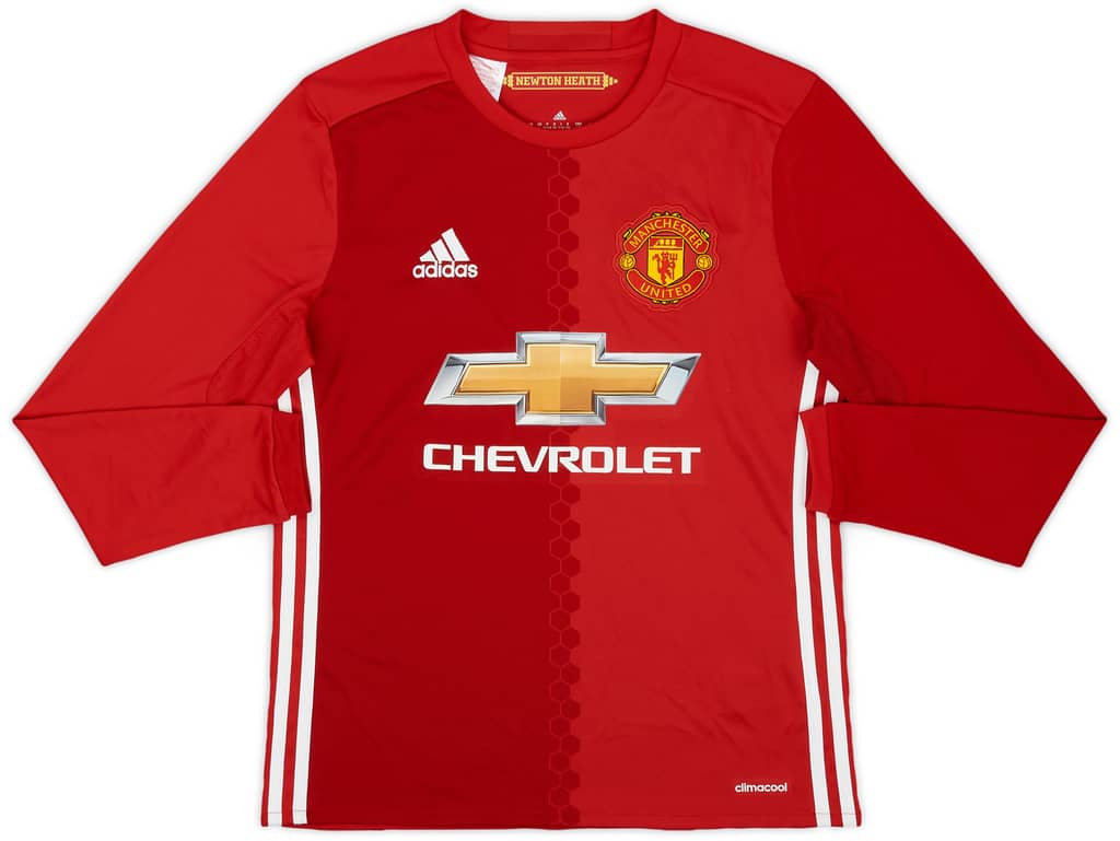 2016-17 Manchester United Home L/S Shirt - 9/10 - (L.Boys)