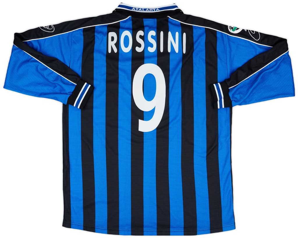 2000-01 Atalanta Match Issue Home L/S Shirt Rossini #9