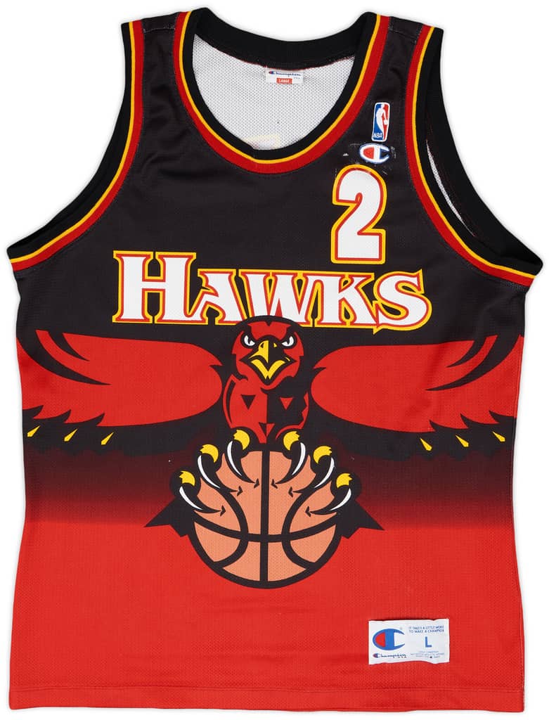 1995-96 Atlanta Hawks Augmon #2 Champion Away Jersey - 8/10 - (L)