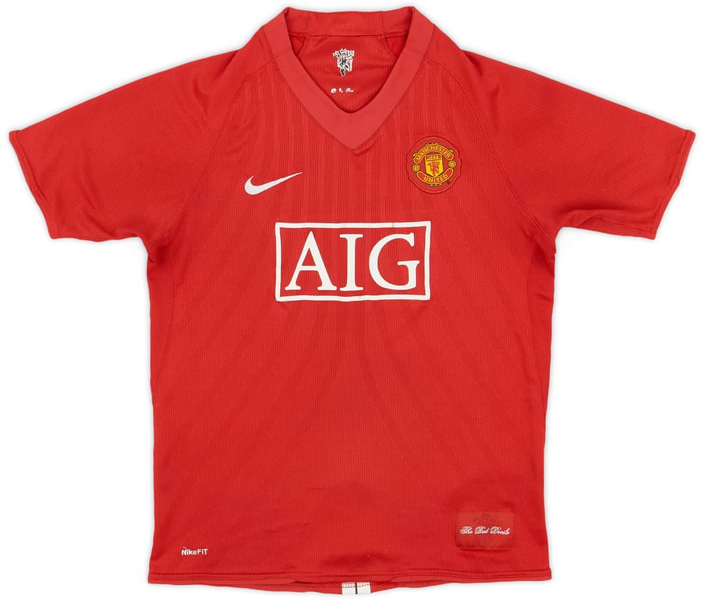 2007-09 Manchester United Home Shirt - 7/10 - (XL.Boys)