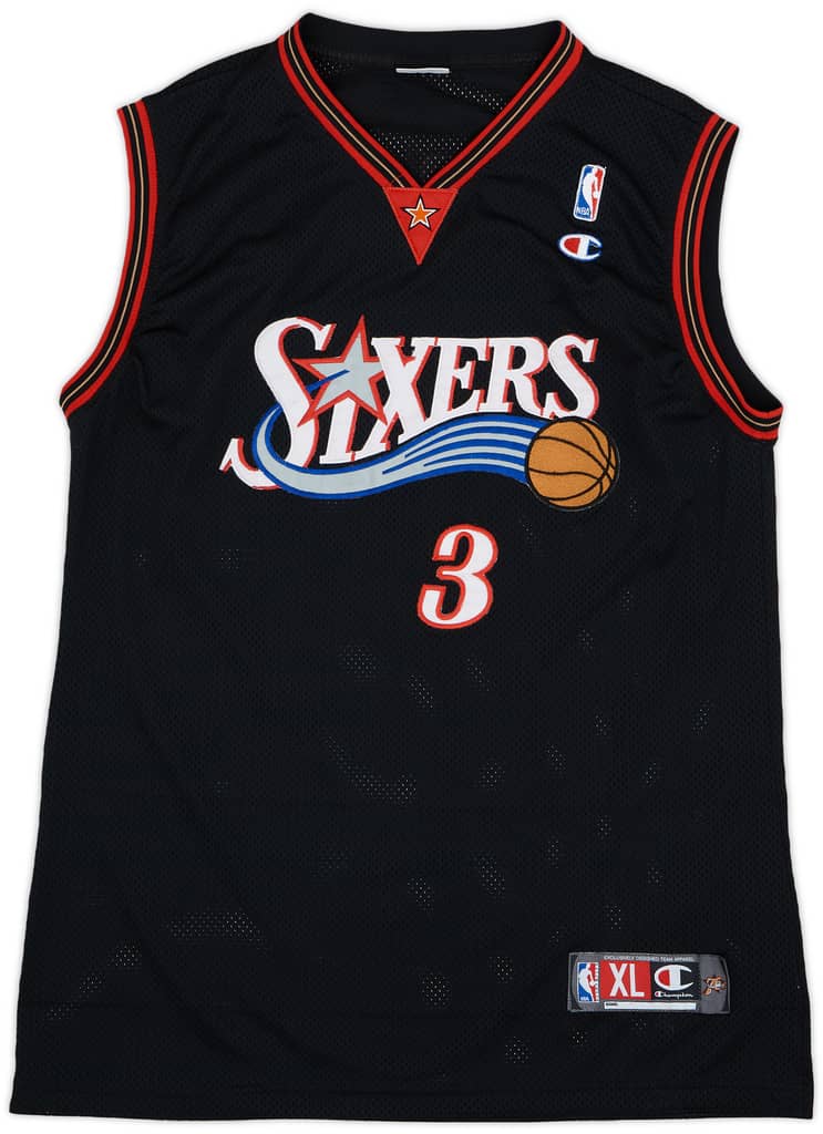 2000-06 Philadelphia 76ers Iverson #3 Champion Authentic Away Jersey - 6/10 - (XL)