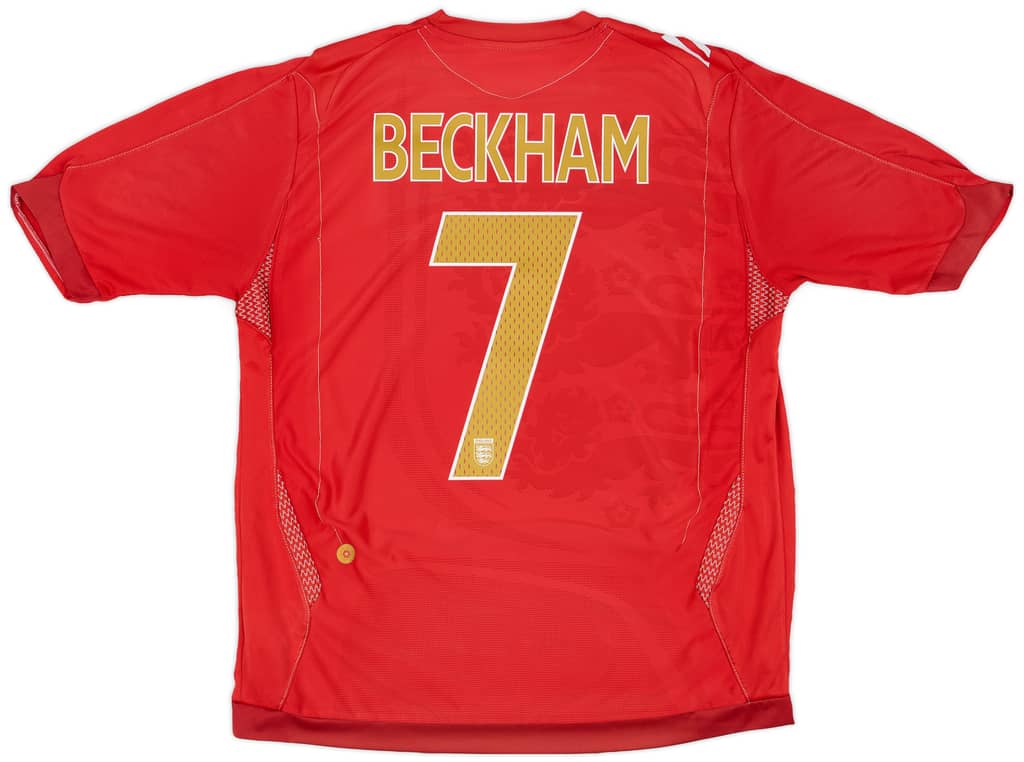 2006-08 England Away Shirt Beckham #7 - 7/10 - (L)