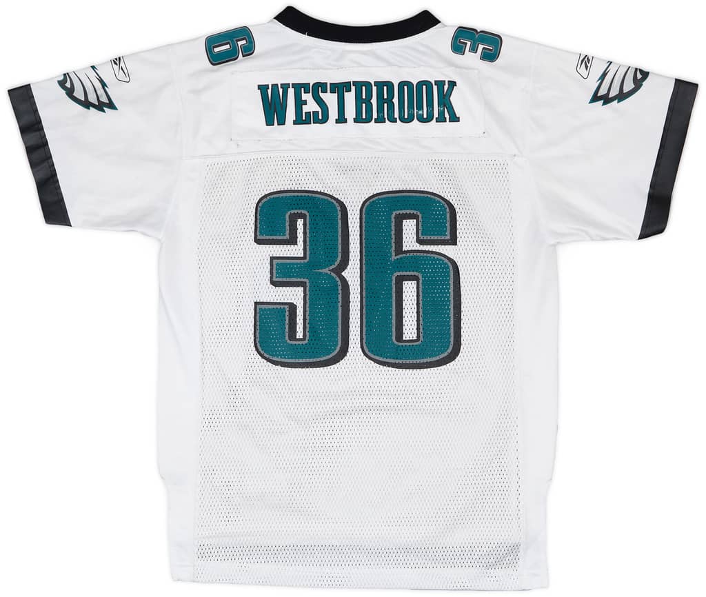 2007 Philadelphia Eagles Westbrook #36 Reebok On Field Away Jersey - 6/10 - (L.Boys)