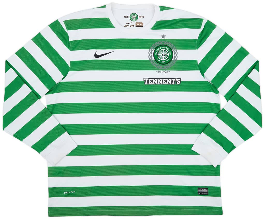 2012-13 Celtic '125th Anniversary' Home L/S Shirt - 9/10 - (XXL)