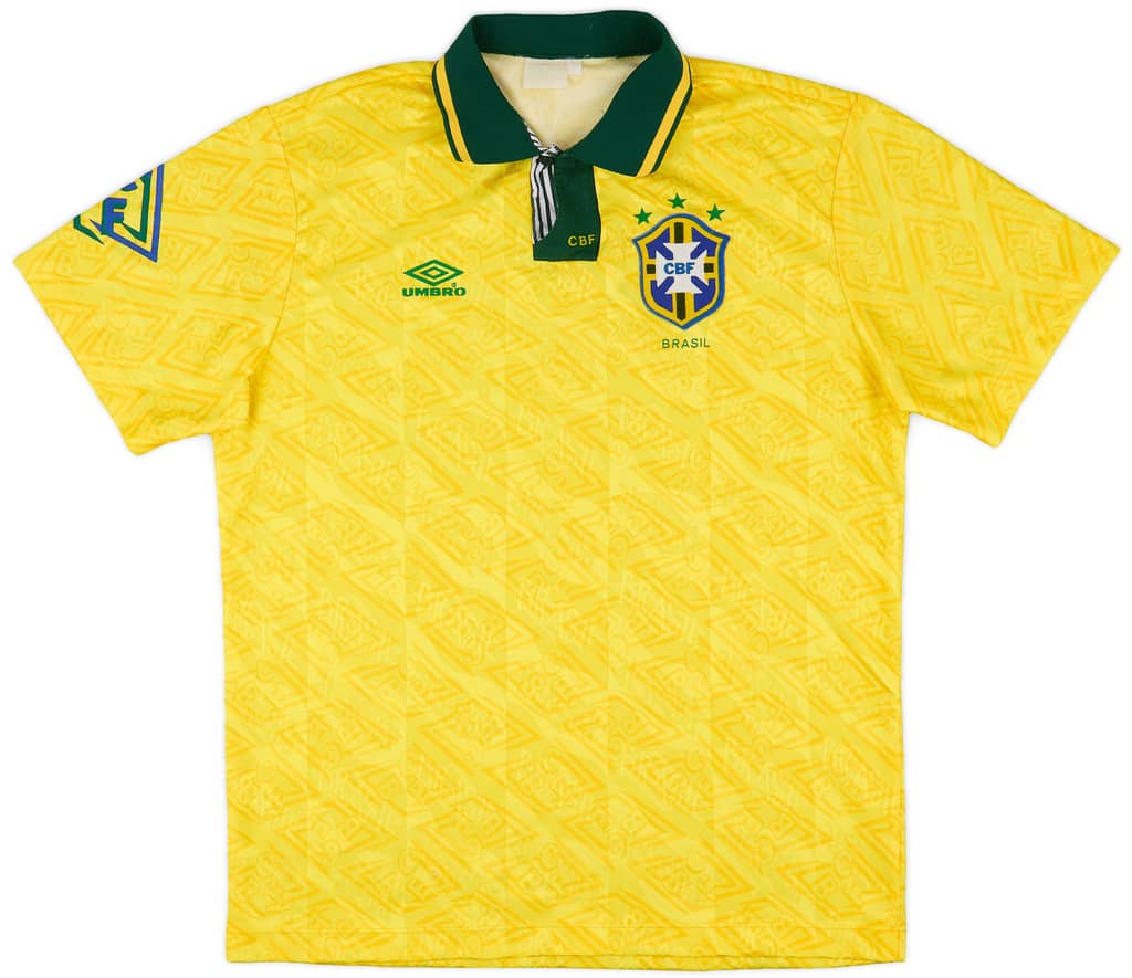1991-93 Brazil Home Shirt - 6/10 - (L)