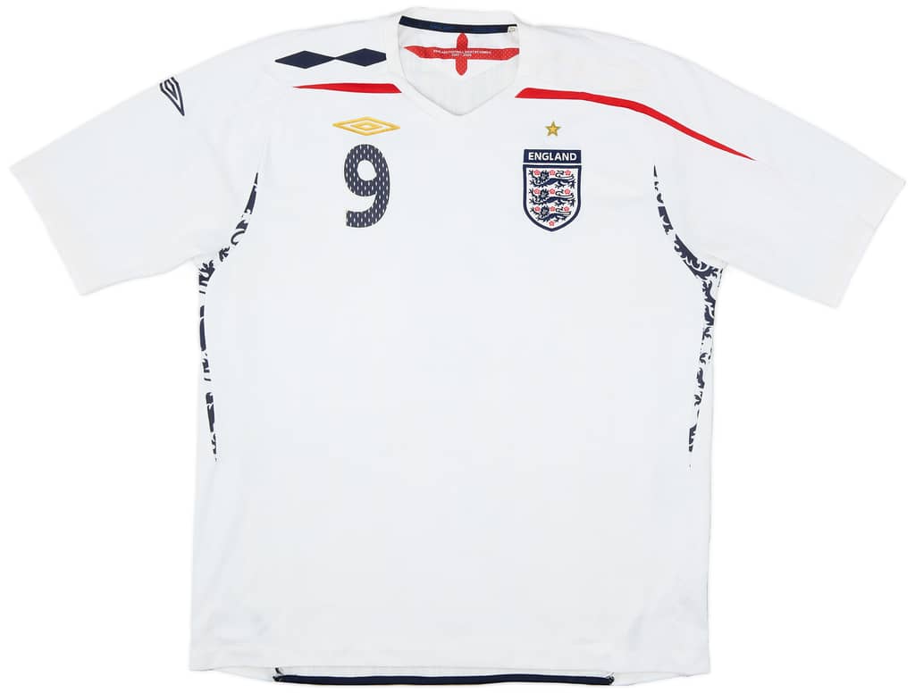 2007-09 England Home Shirt Rooney #9 - 7/10 - (XXL)