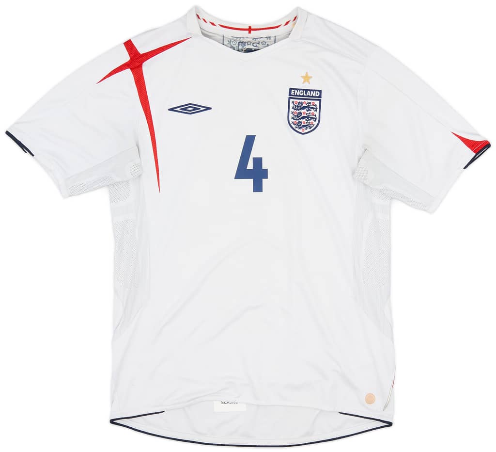 2005-07 England Home Shirt Gerrard #4 - 6/10 - (L)