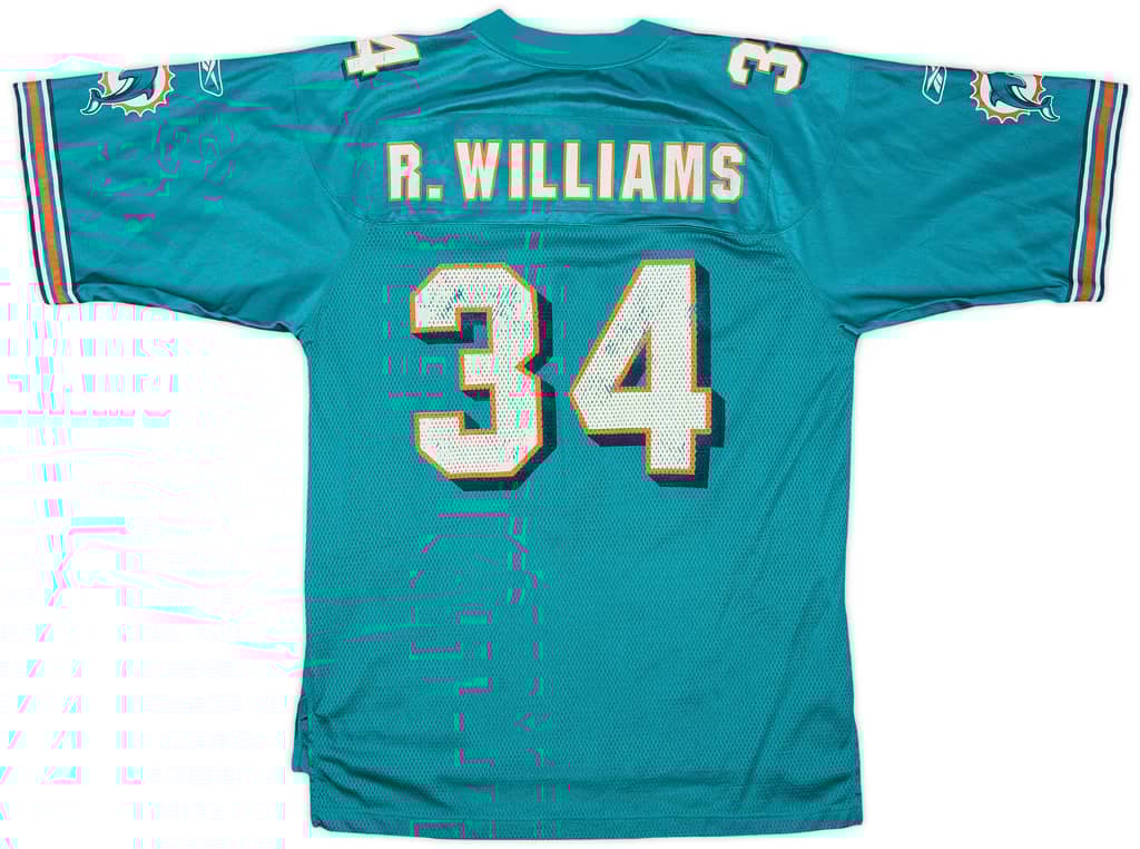 2002-03 Miami Dolphins R.Williams #34 Reebok On Field Home Jersey - 6/10 - (M)
