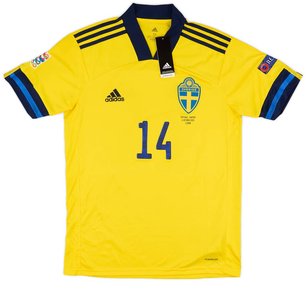 2021 Sweden Player Issue Nations League Home Shirt Helander #14 (M)