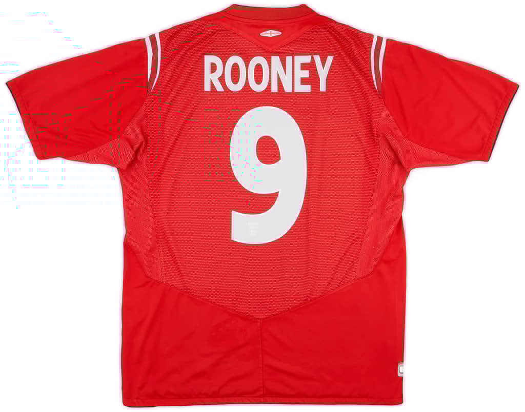 2004-06 England Away Shirt Rooney #9 - 7/10 - (L)