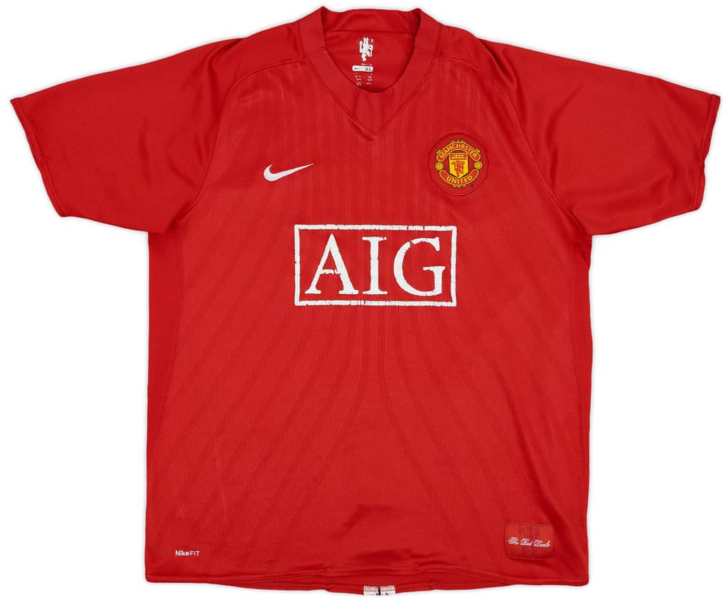 2007-09 Manchester United Home Shirt - 5/10 - (XL)