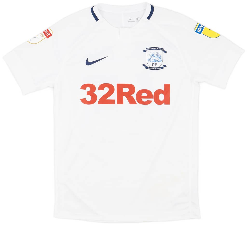 2018-19 Preston North End Match Worn Home Shirt L. Nmecha #45