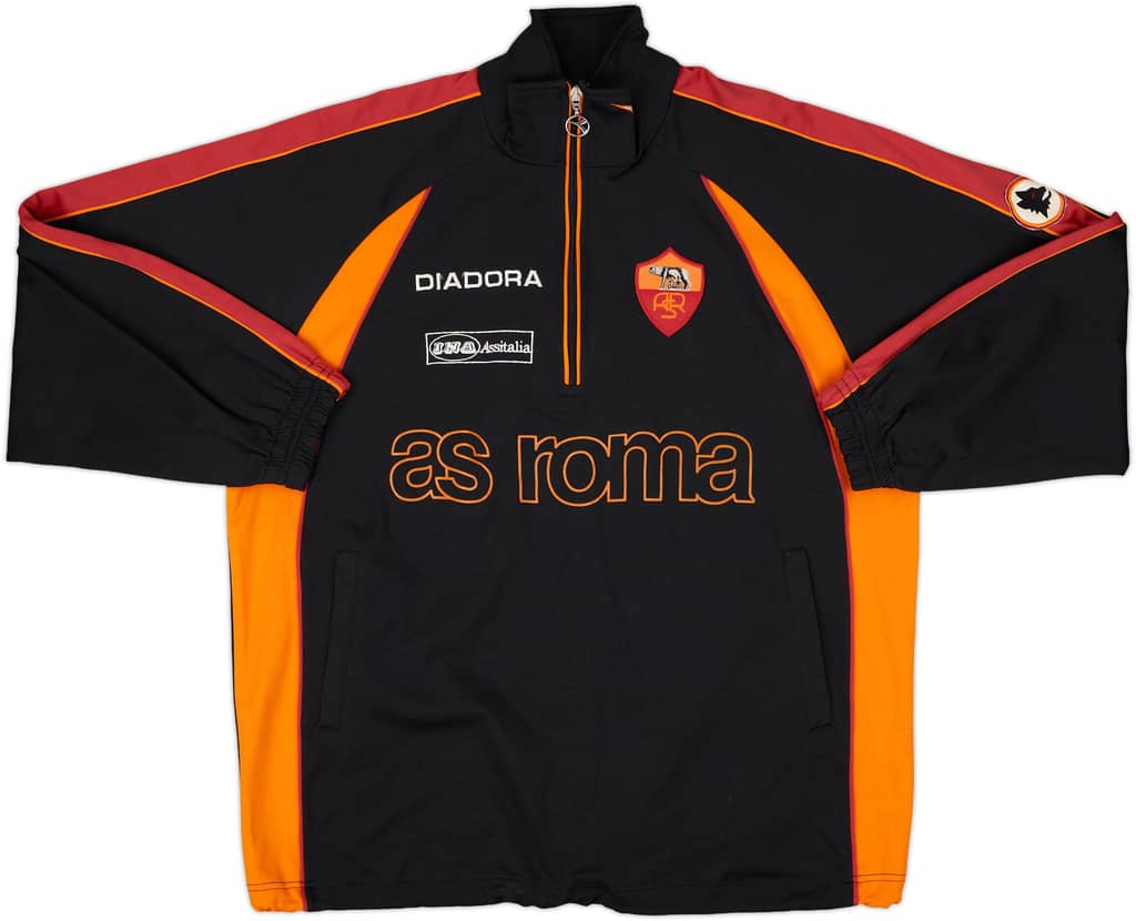 1998-99 Roma Diadora 1/4 Zip Training Top - 8/10 - (XXL)