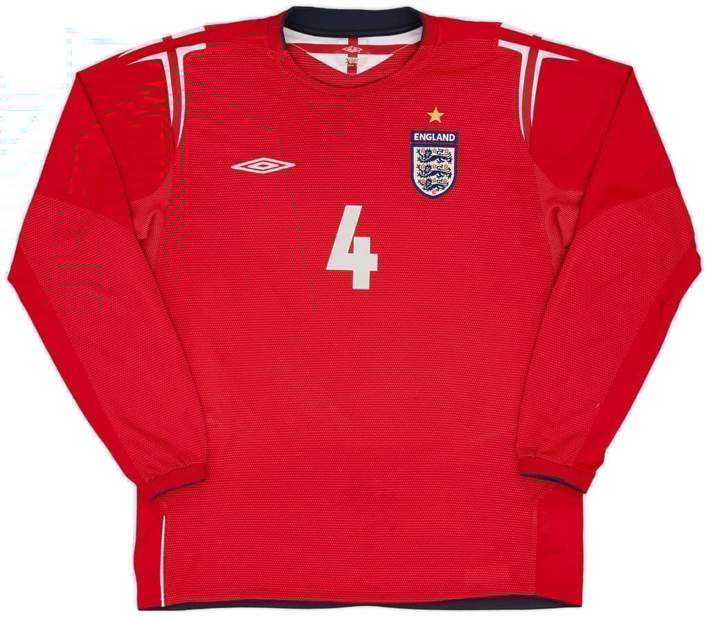 2004-06 England Away L/S Shirt Gerrard #4 - 8/10 - (L)