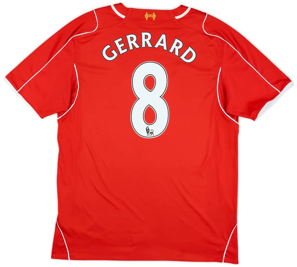 2014-15 Liverpool Home Shirt Gerrard #8 - 5/10 - (XL)