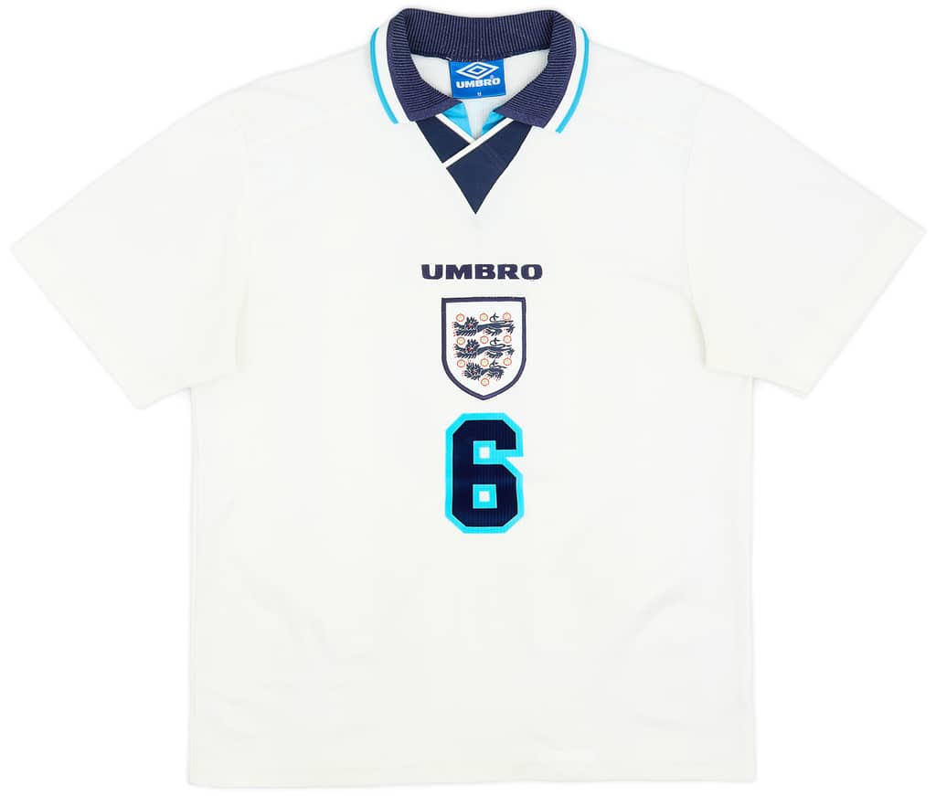 1995-97 England Home Shirt Southgate #6 - 8/10 - (M)