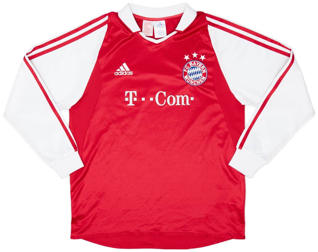 2003-04 Bayern Munich Home L/S Shirt - 9/10 - (XL.Boys)