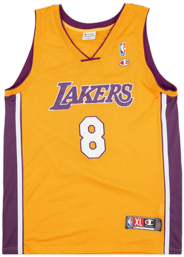 1999-06 LA Lakers Bryant #8 Champion Authentic Home Jersey - 5/10 - (XL)