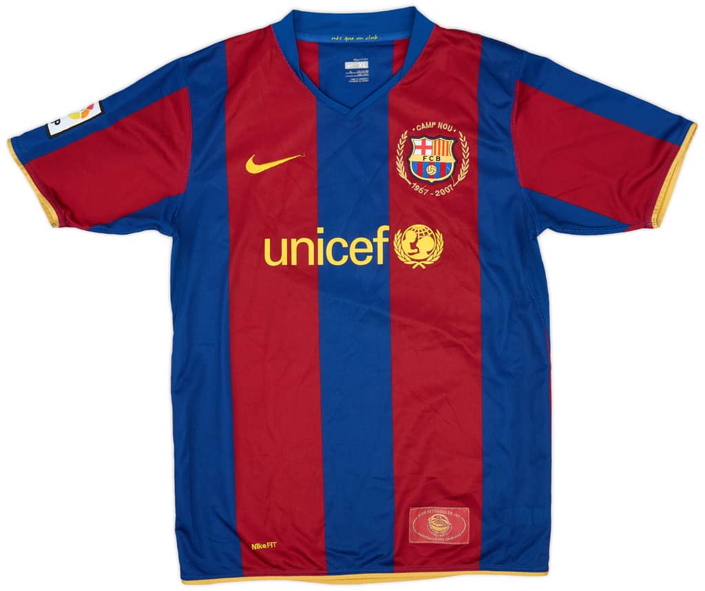 2007-08 Barcelona Home Shirt - 8/10 - (XL.Boys)