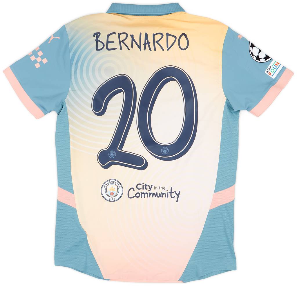 2024-25 Manchester City Match Issue Champions League Fourth Shirt Bernardo #20