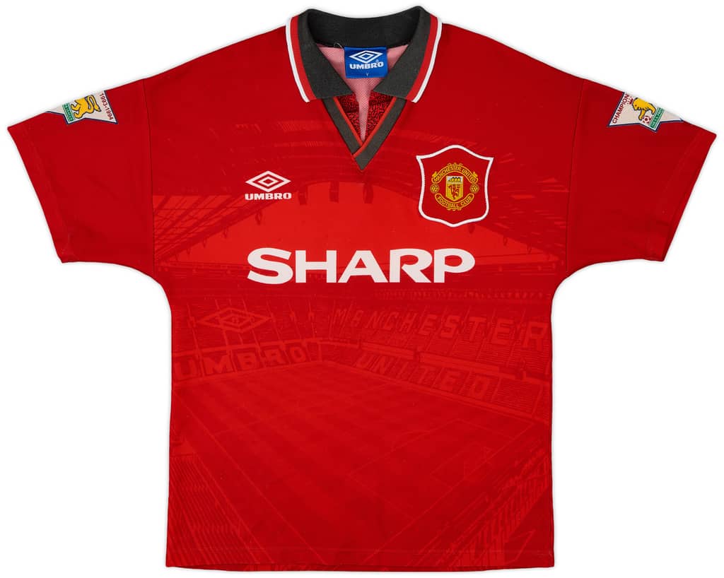 1994-96 Manchester United Home Shirt Bruce #4 - 6/10 - (Y)