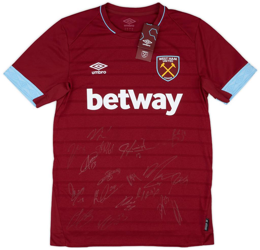 2018-19 West Ham Squad Signed Home Shirt