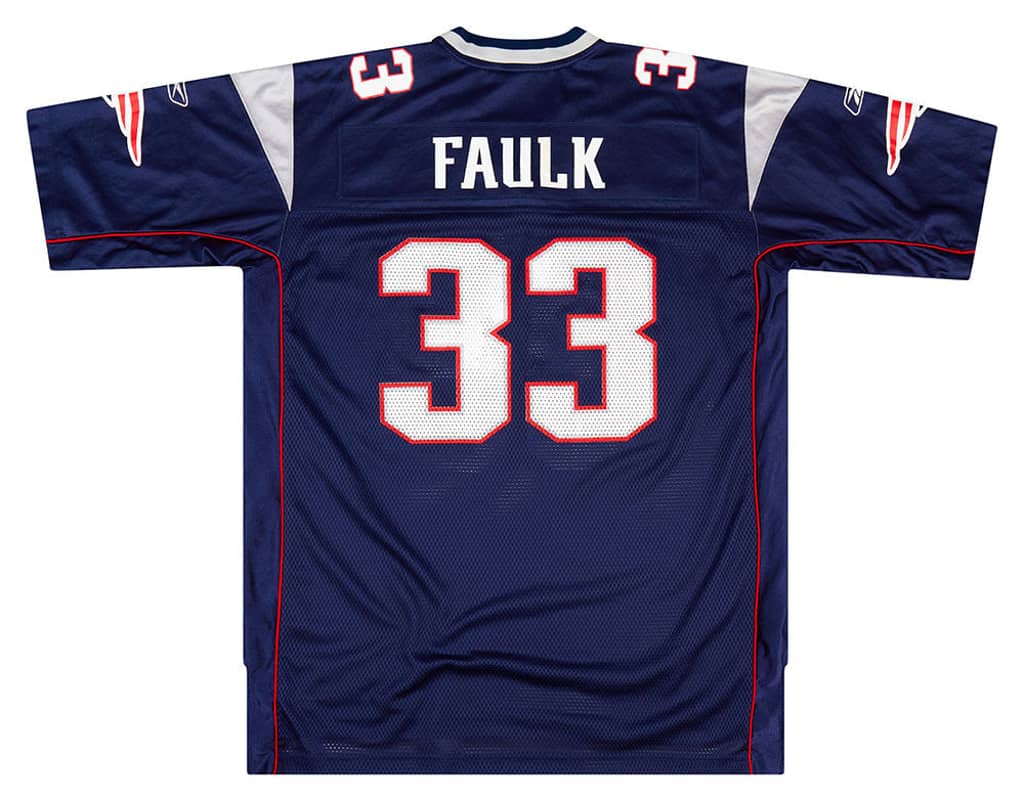 2007 New England Patriots Faulk #33 Reebok On Field Jersey (Home) XL