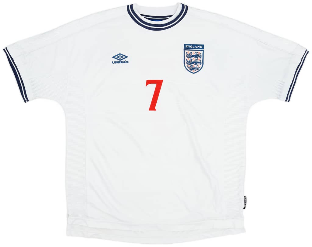 1999-01 England Home Shirt Beckham #7 - 4/10 - (XXL)