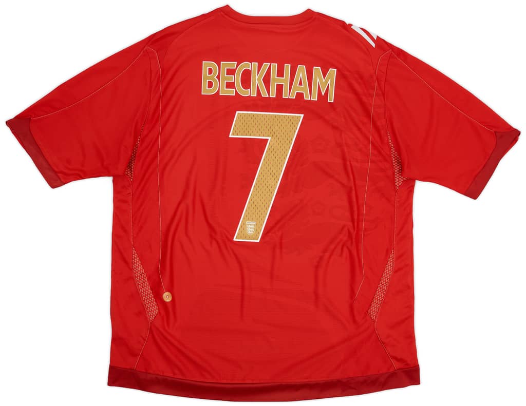 2006-08 England Away Shirt Beckham #7 - 6/10 - (XXL)