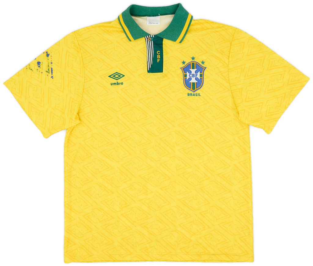 1991-93 Brazil Home Shirt - 6/10 - (L)