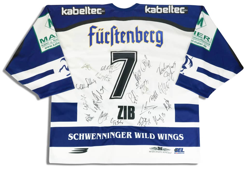 2002-03 Schwenninger Wild Wings Zib #7 Metzen Athletic Signed Jersey (Home) 3XL