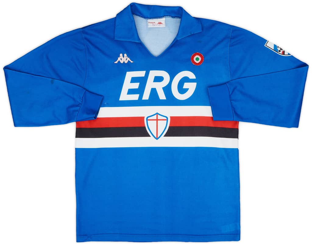 1988-89 Sampdoria Match Issue Home L/S Shirt #8