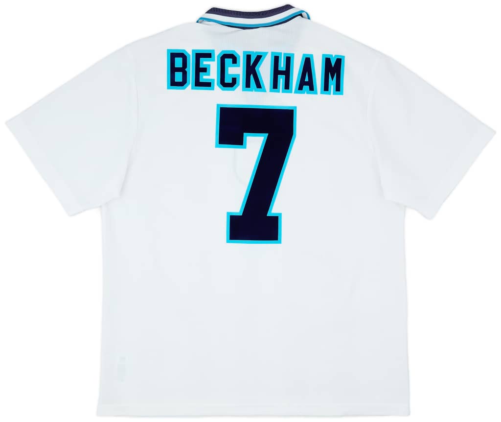 1995-97 England Home Shirt Beckham #7 - 7/10 - (XL)