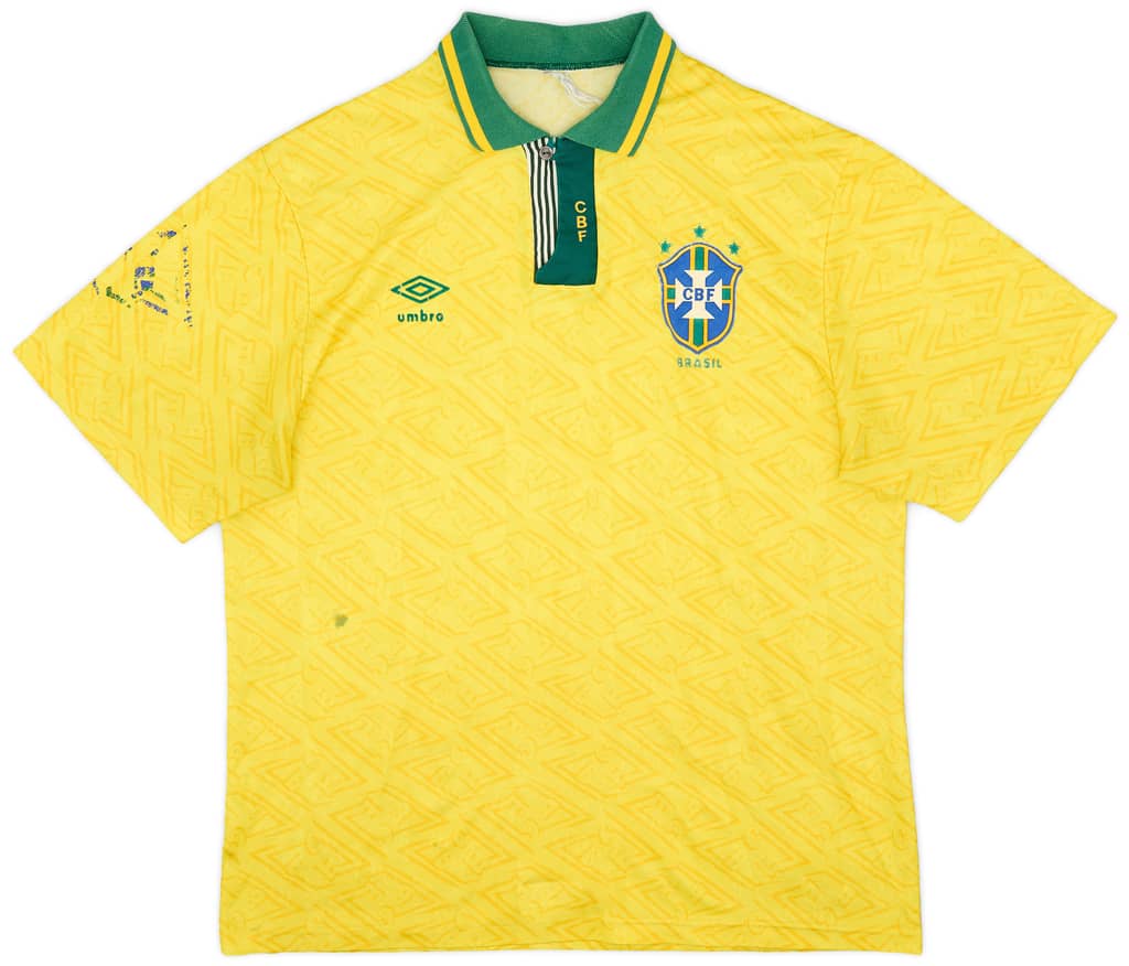 1991-93 Brazil Home Shirt - 5/10 - (L)