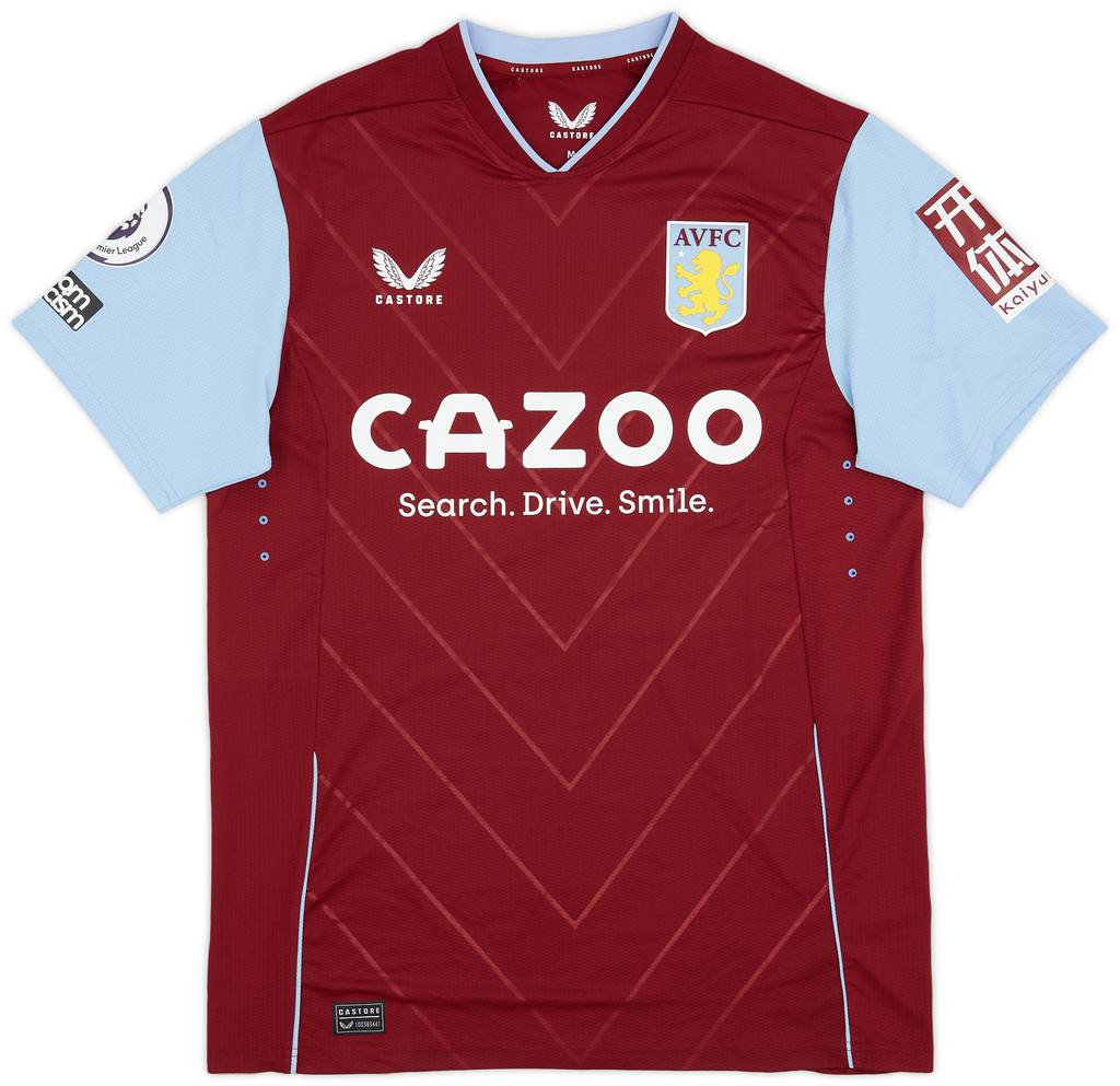 2022-23 Aston Villa Match Issue Home Shirt Young #18