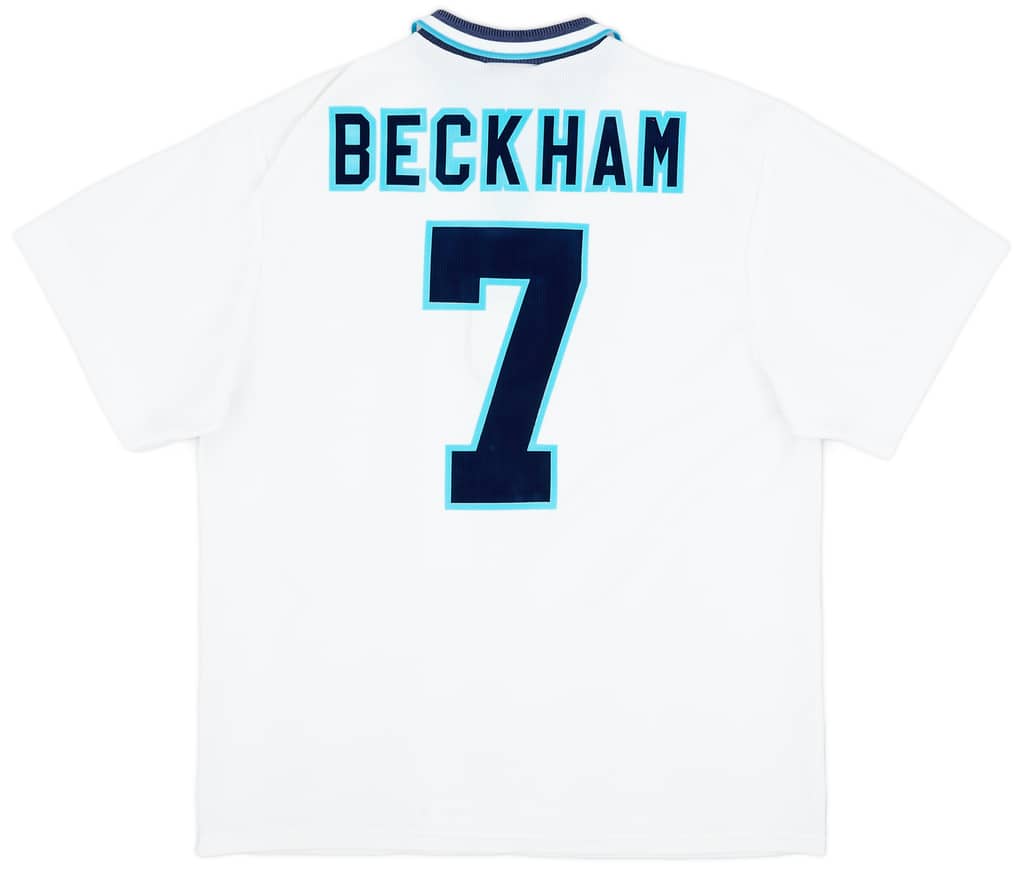 1995-97 England Home Shirt Beckham #7 - 8/10 - (XL)