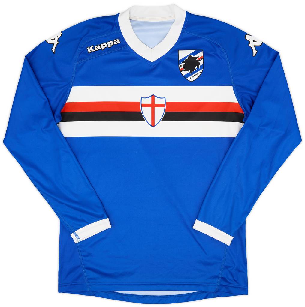 2010-11 Sampdoria Home L/S Shirt - 7/10 - (L)