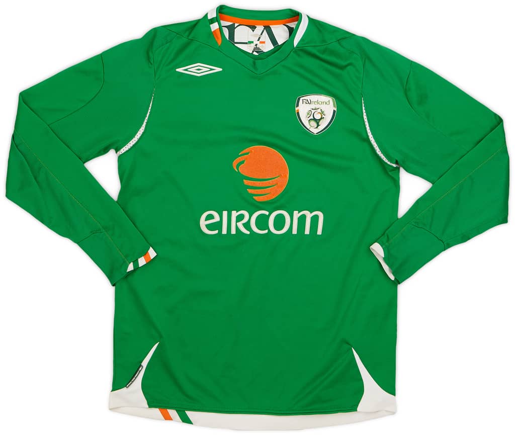 2006-08 Ireland Home L/S Shirt - 7/10 - (S)