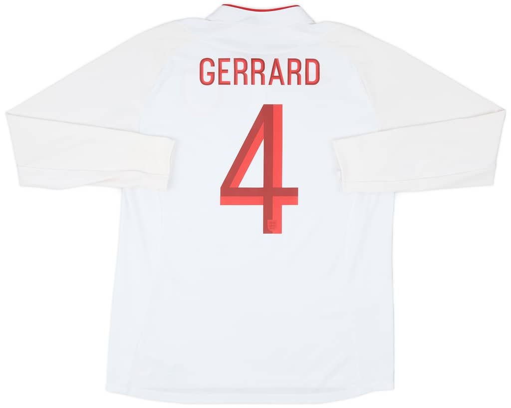 2012-13 England Home L/S Shirt Gerrard #4 - 10/10 - (L)