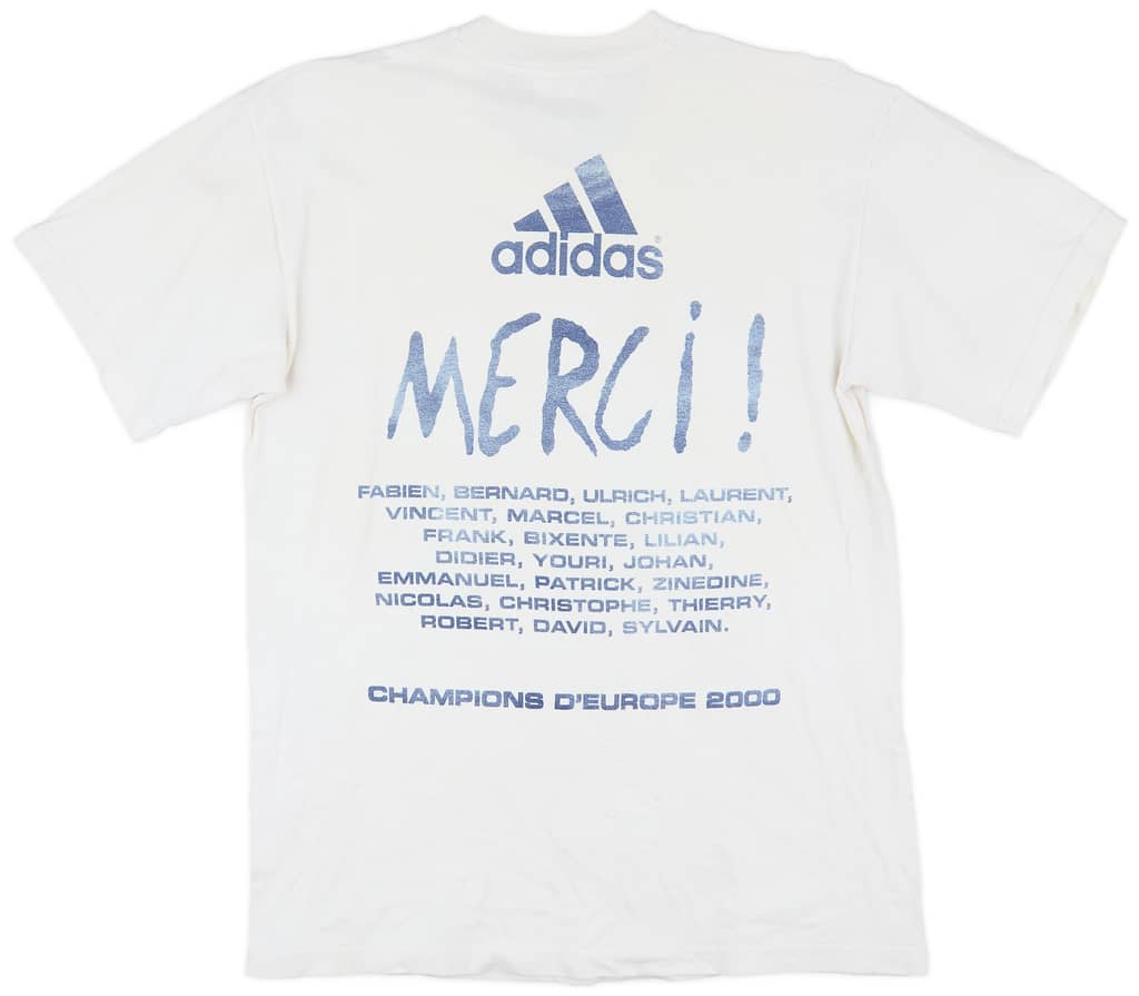 2000 France adidas 'Champions d'Europe 2000' Graphic Tee - 8/10 - (S)