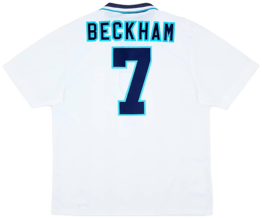 1995-97 England Home Shirt Beckham #7 - 8/10 - (XL)