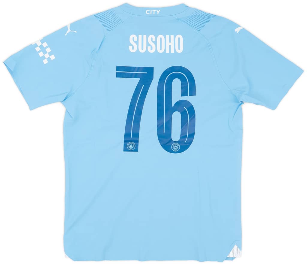 2023-24 Manchester City Match Issue FA Cup Home Shirt Susoho #76