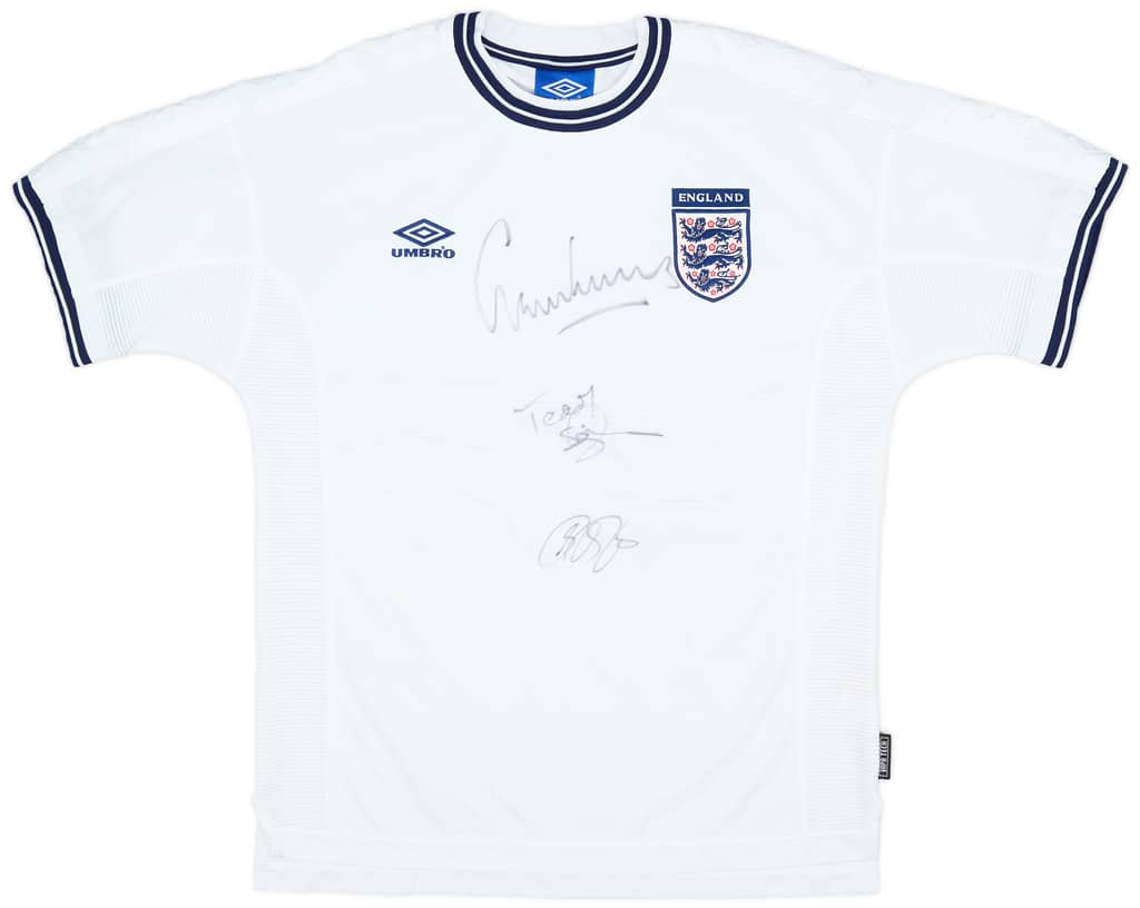 1999-01 England Signed Home Shirt - 9/10 - (L)