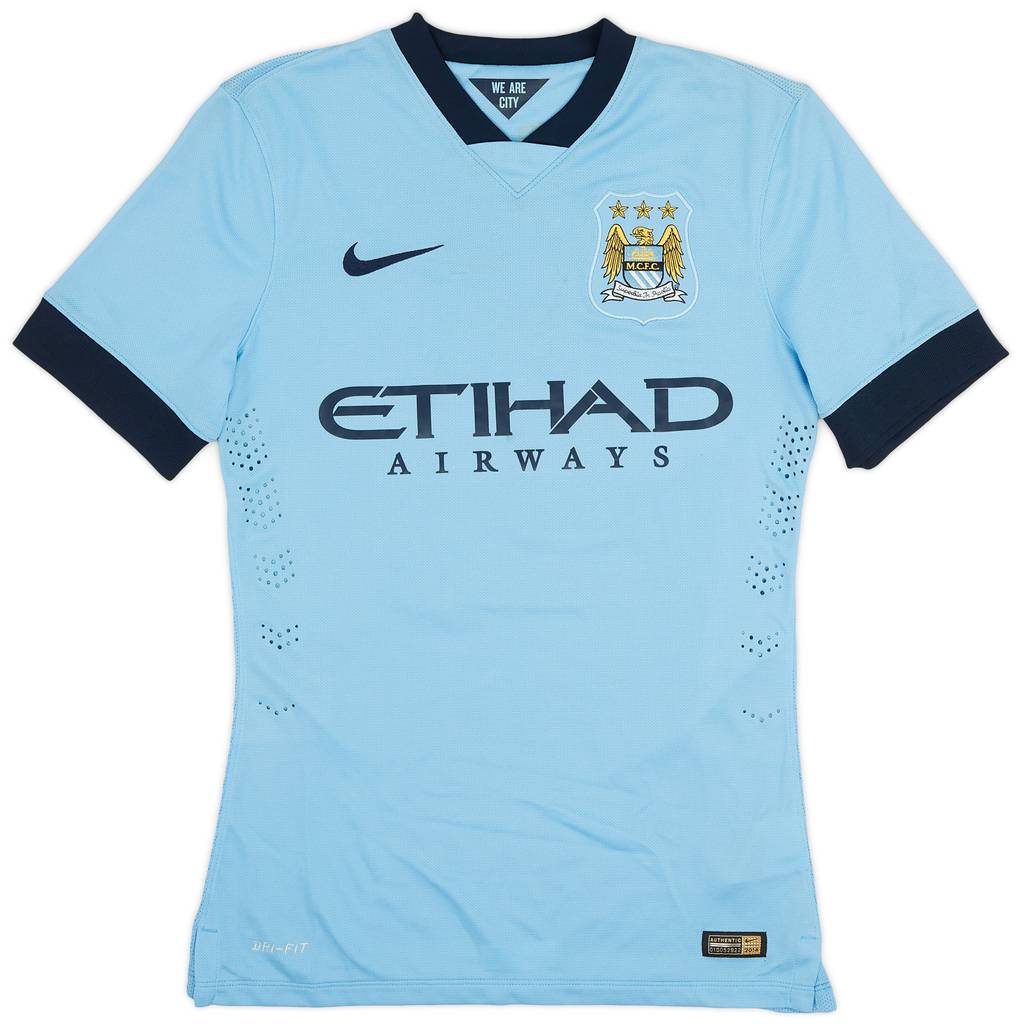 2014-15 Manchester City Authentic Home Shirt Kompany #4 - 8/10 - (S)